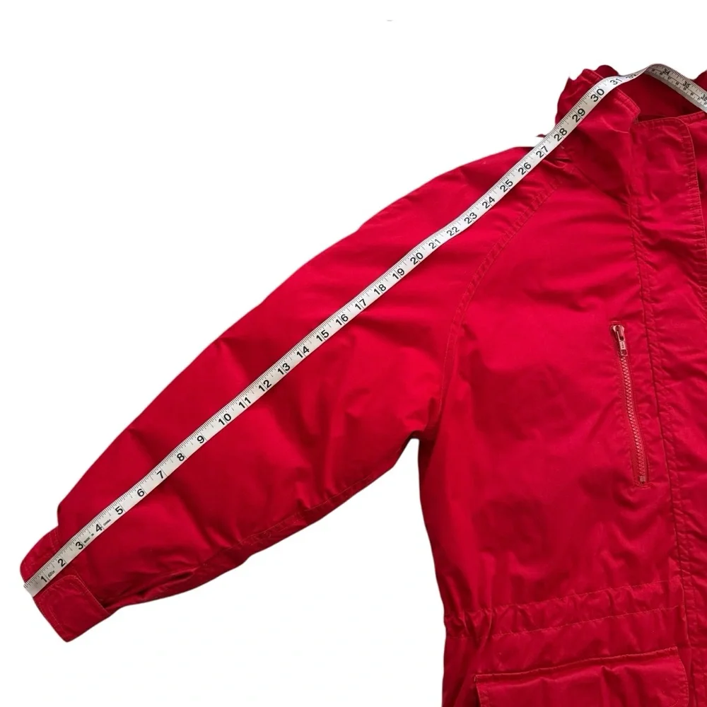 Vintage 90s Eddie Bauer Goose Down Red Snow Insulated Heavy Hooded Jacket Medium - Picture 13 of 15